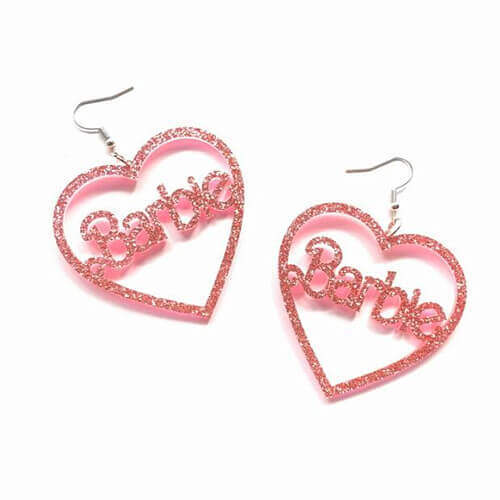 Personalized laser cut acrylic heart shaped name drop earrings manufacturers custom word hoop earrings wholesale vendors and suppliers